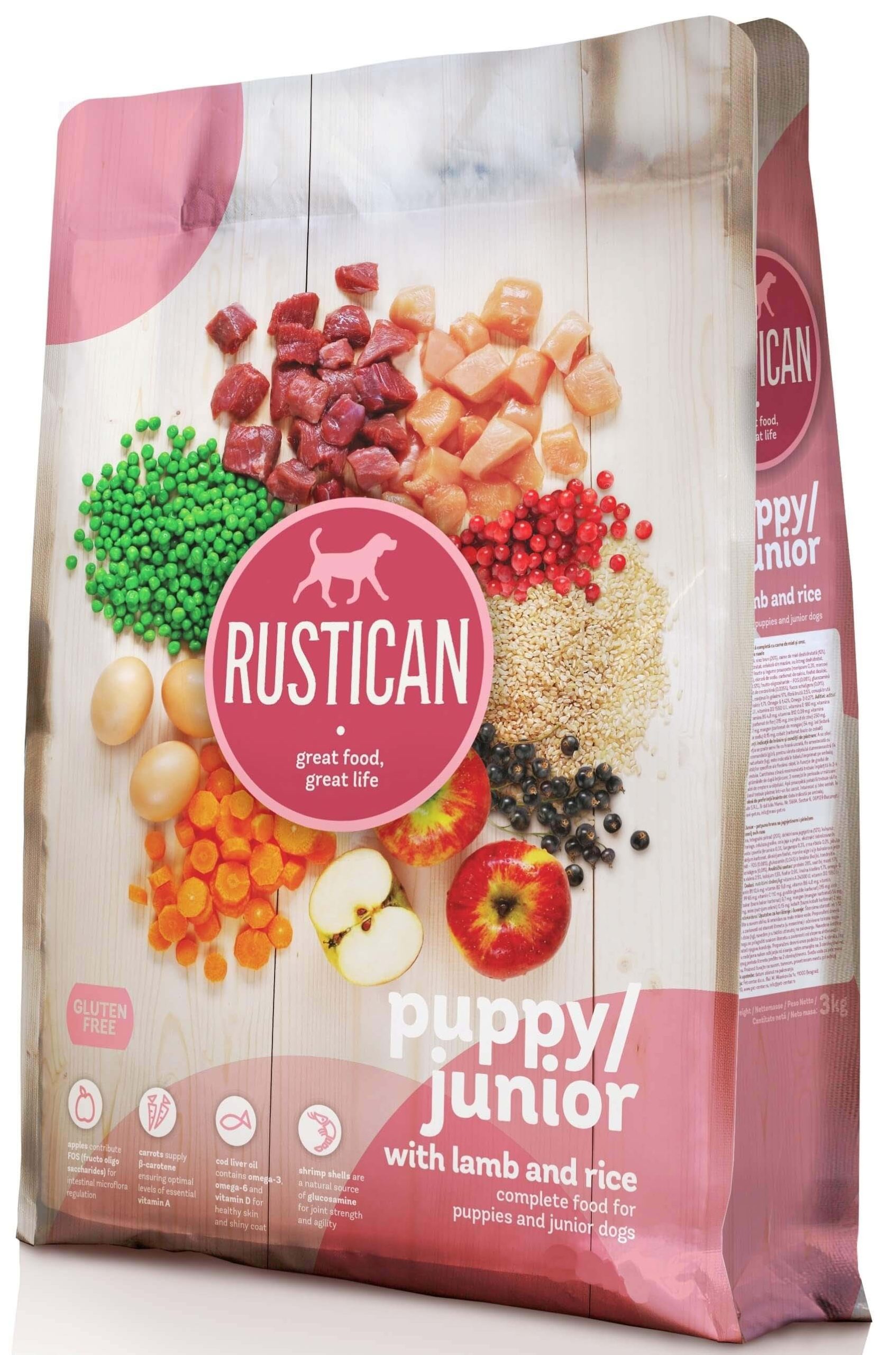 RUSTICAN PUPPY/JUNIOR cu Miel şi Orez, fără gluten