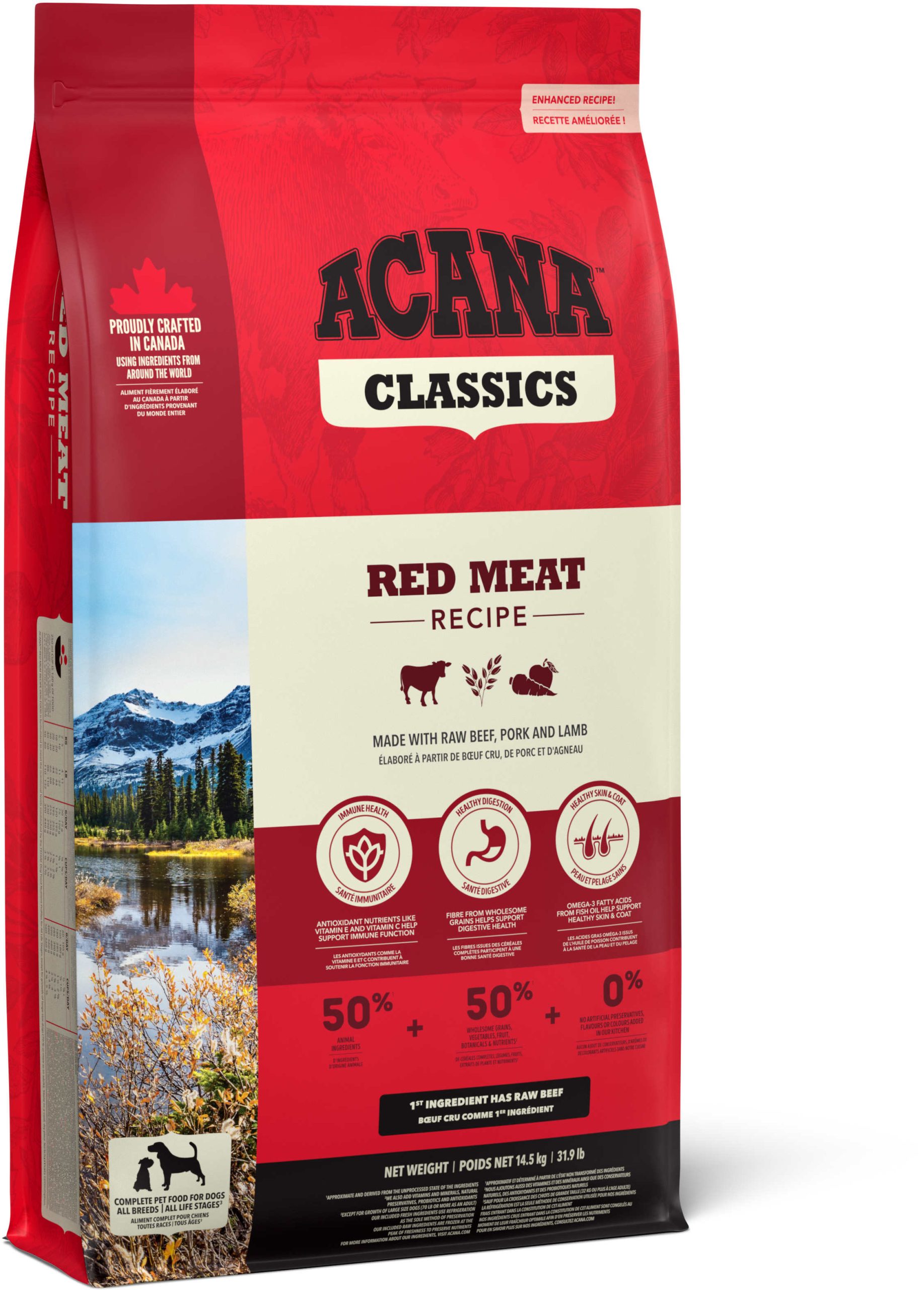 ACANA Classic Red, cu Vită, Miel si Porc 17kg