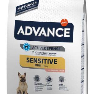 ADVANCE Mini Sensitive, Somon şi orez, 7,5kg