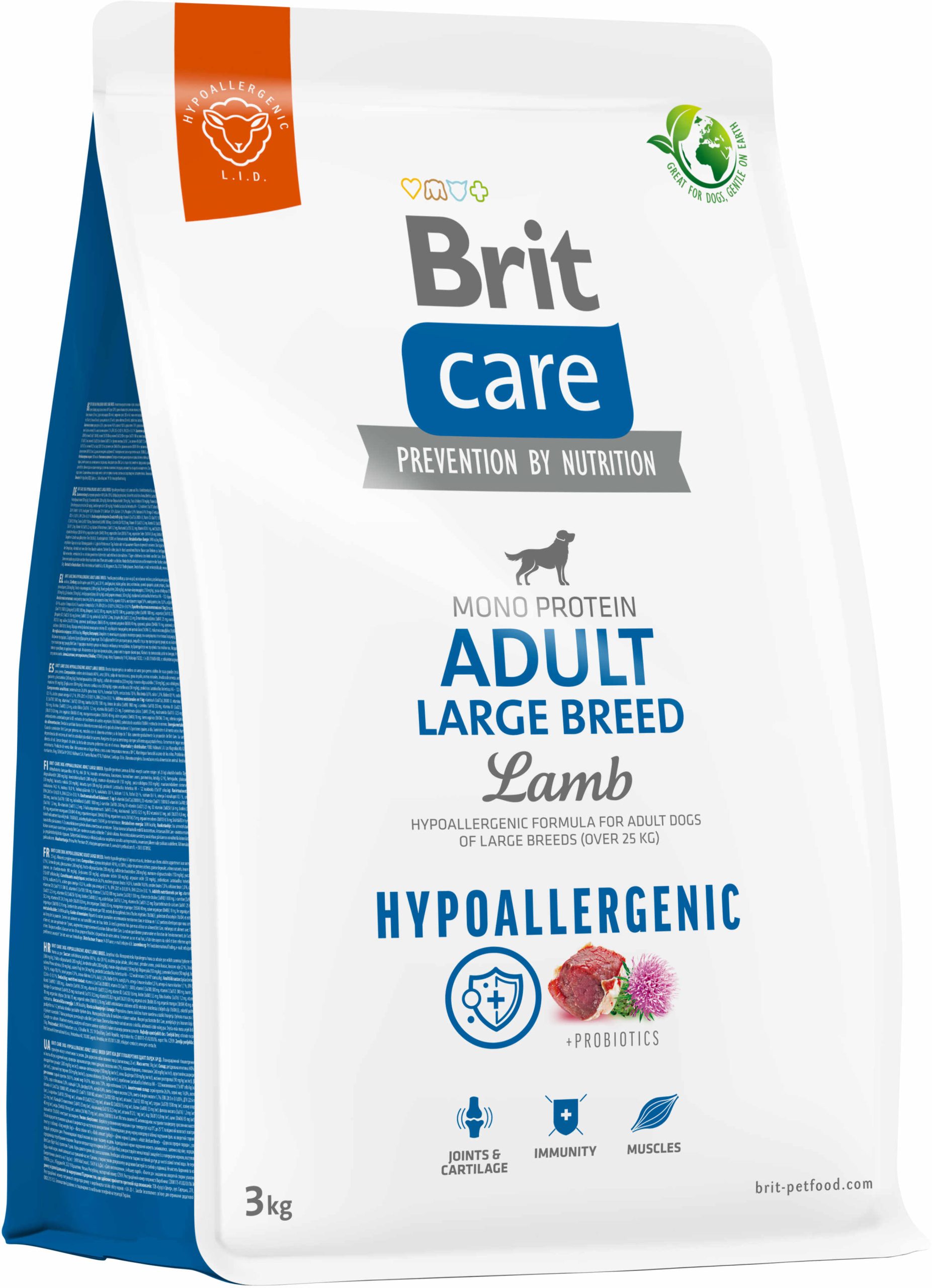 BRIT CARE Hypoallergenic Adult Large Breed, cu Miel şi Orez