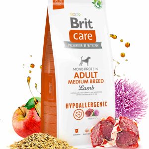 BRIT CARE Hypoallergenic Adult Medium Breed, cu Miel şi Orez