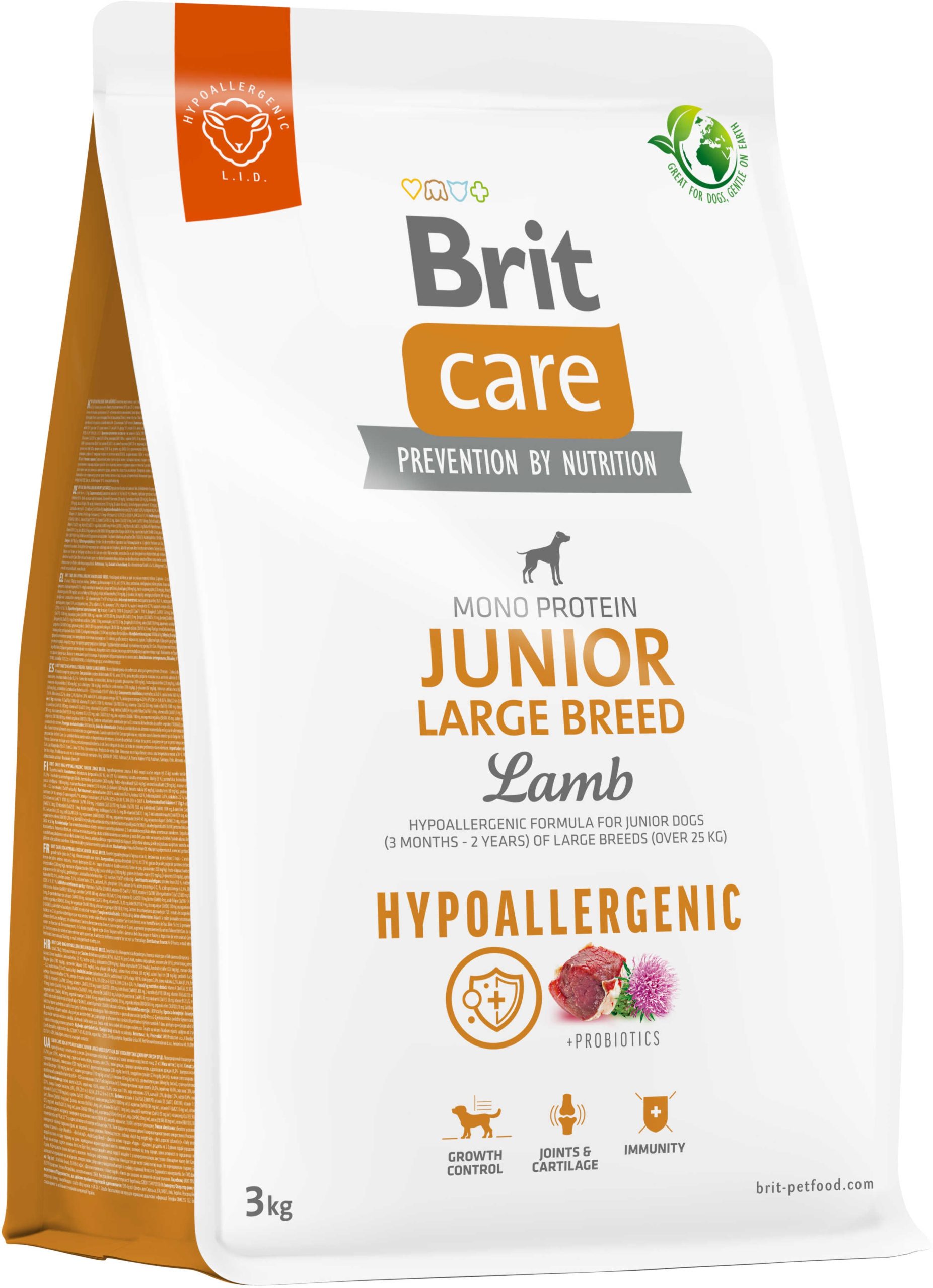 BRIT CARE Hypoallergenic JUNIOR Large Breed, cu Miel şi Orez