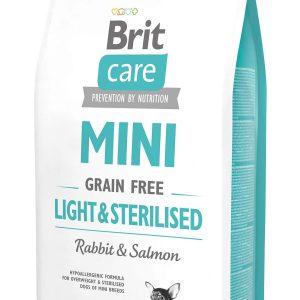 BRIT CARE Mini Grain Free Light& Sterilised Iepure şi Somon
