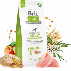 BRIT CARE Sustainable Adult Medium Breed, cu Pui şi Insecte