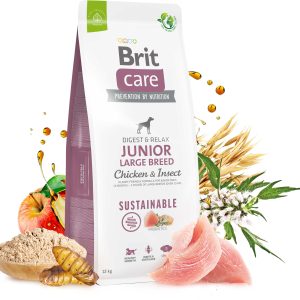 BRIT CARE Sustainable JUNIOR Large Breed, cu Pui şi Insecte