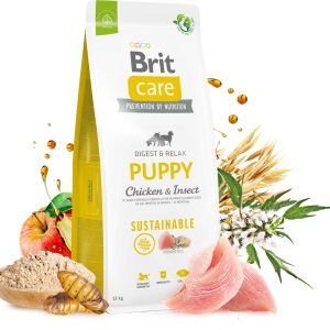 BRIT CARE Sustainable PUPPY, cu Pui şi Insecte