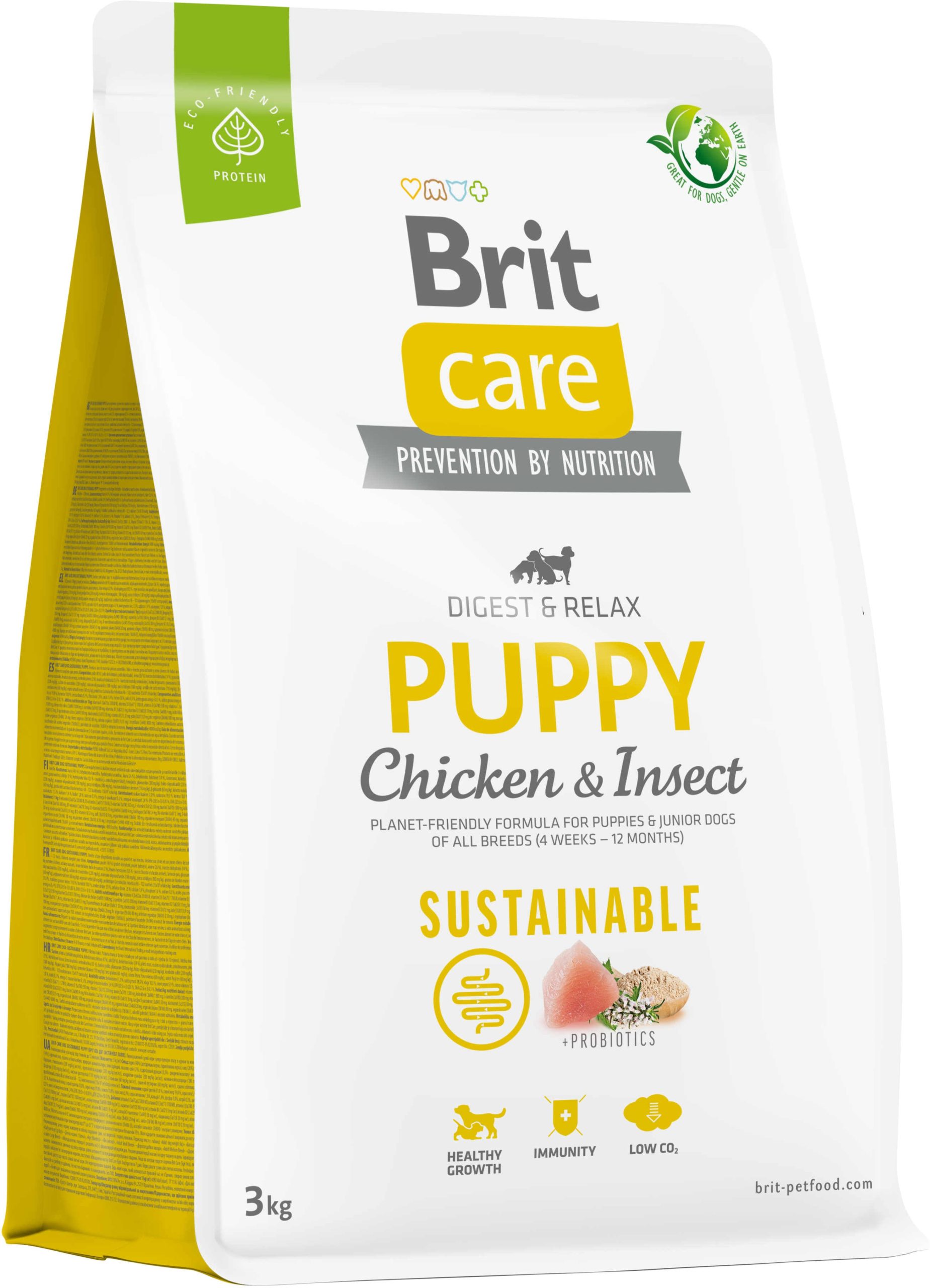 BRIT CARE Sustainable PUPPY, cu Pui şi Insecte