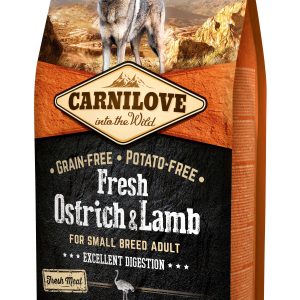 CARNILOVE Fresh Adult Small Struţ şi Miel, fără cereale şi cartofi