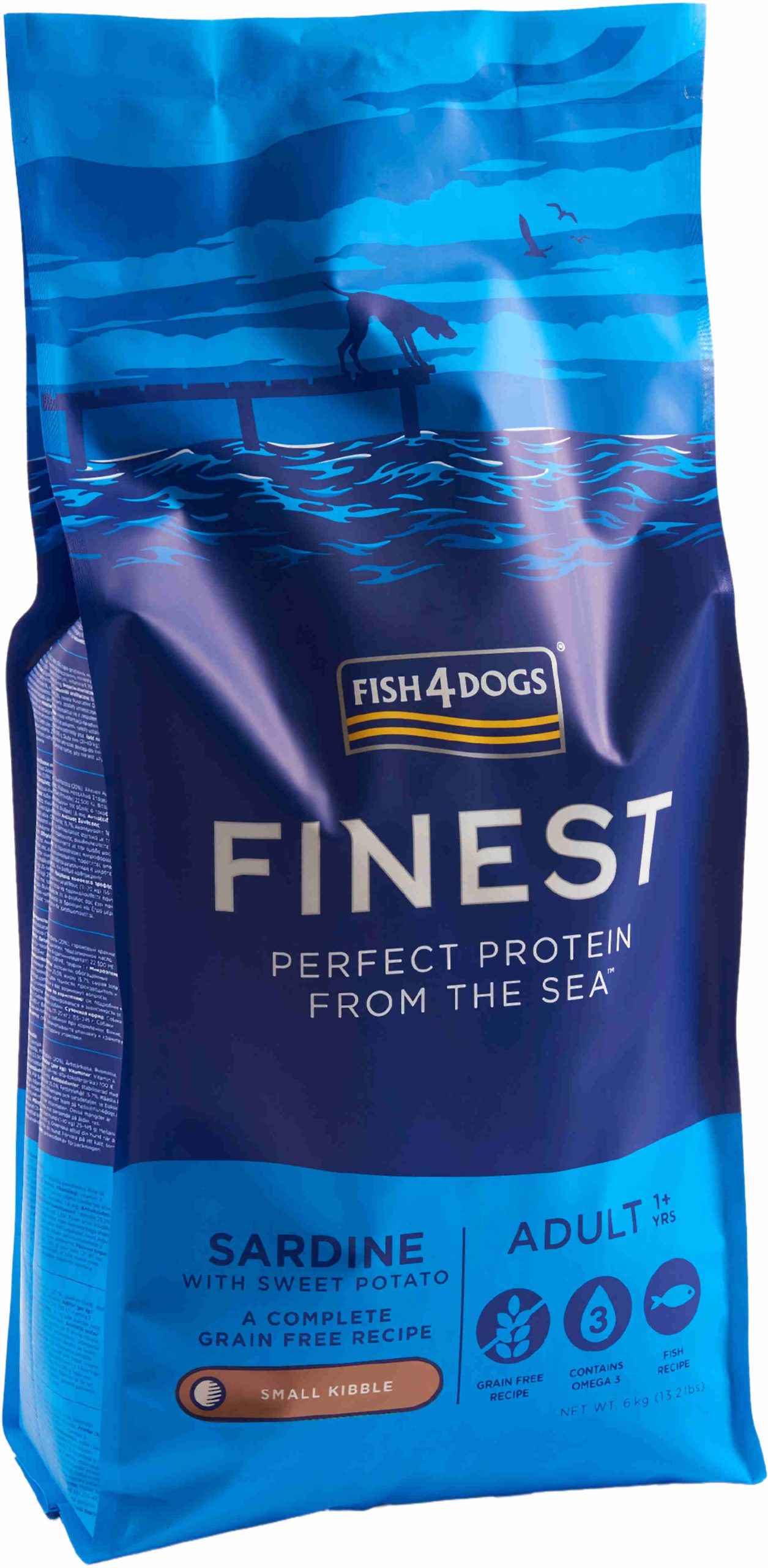 FISH4DOGS Finest Adult Sardine şi Cartofi dulci, Small Kibble