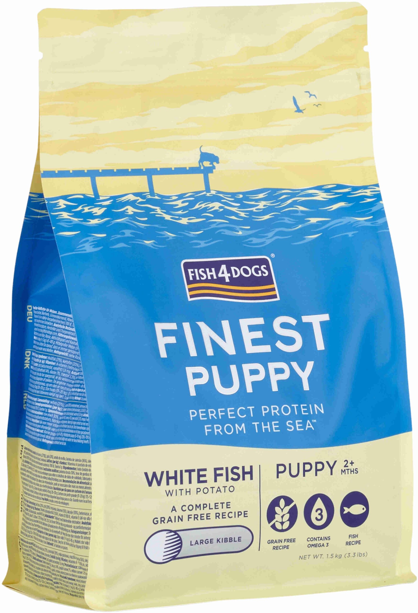FISH4DOGS Finest PUPPY Peşte alb şi Cartofi, Large Kibble