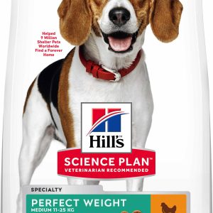 HILL's Canine Adult Talie Medie PERFECT WEIGHT, cu Pui
