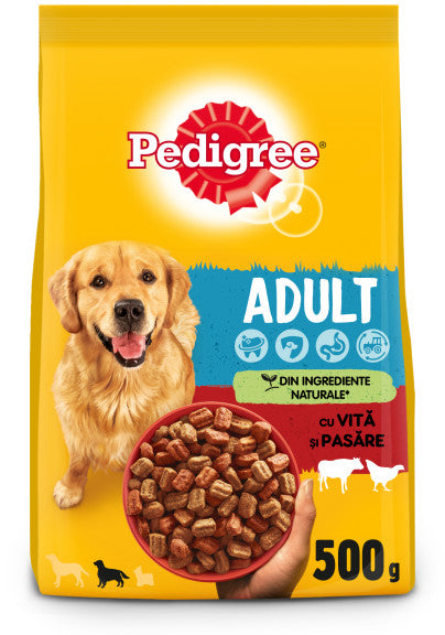 PEDIGREE Hrană uscată pentru câini Adult, cu Vită şi Pasăre