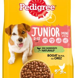 PEDIGREE Hrană uscată pentru căţei JUNIOR Talie Mică, cu Pui şi Orez 1,4kg