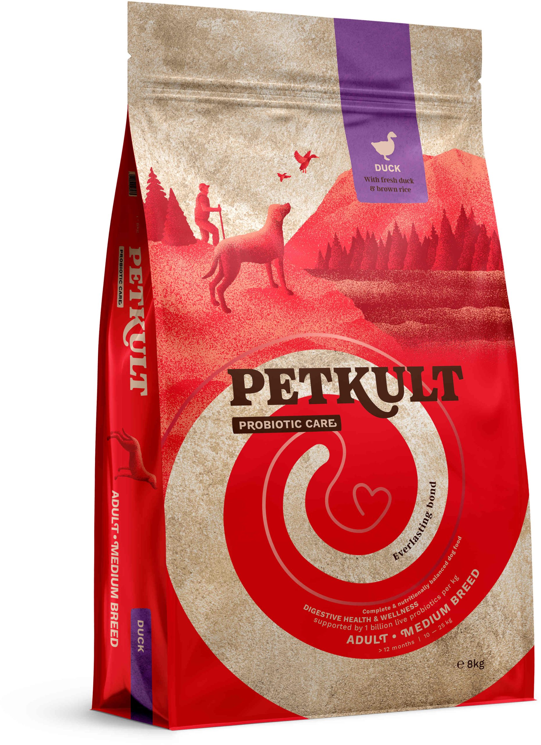 PETKULT Probiotics Adult medium, talie medie, Raţă şi orez