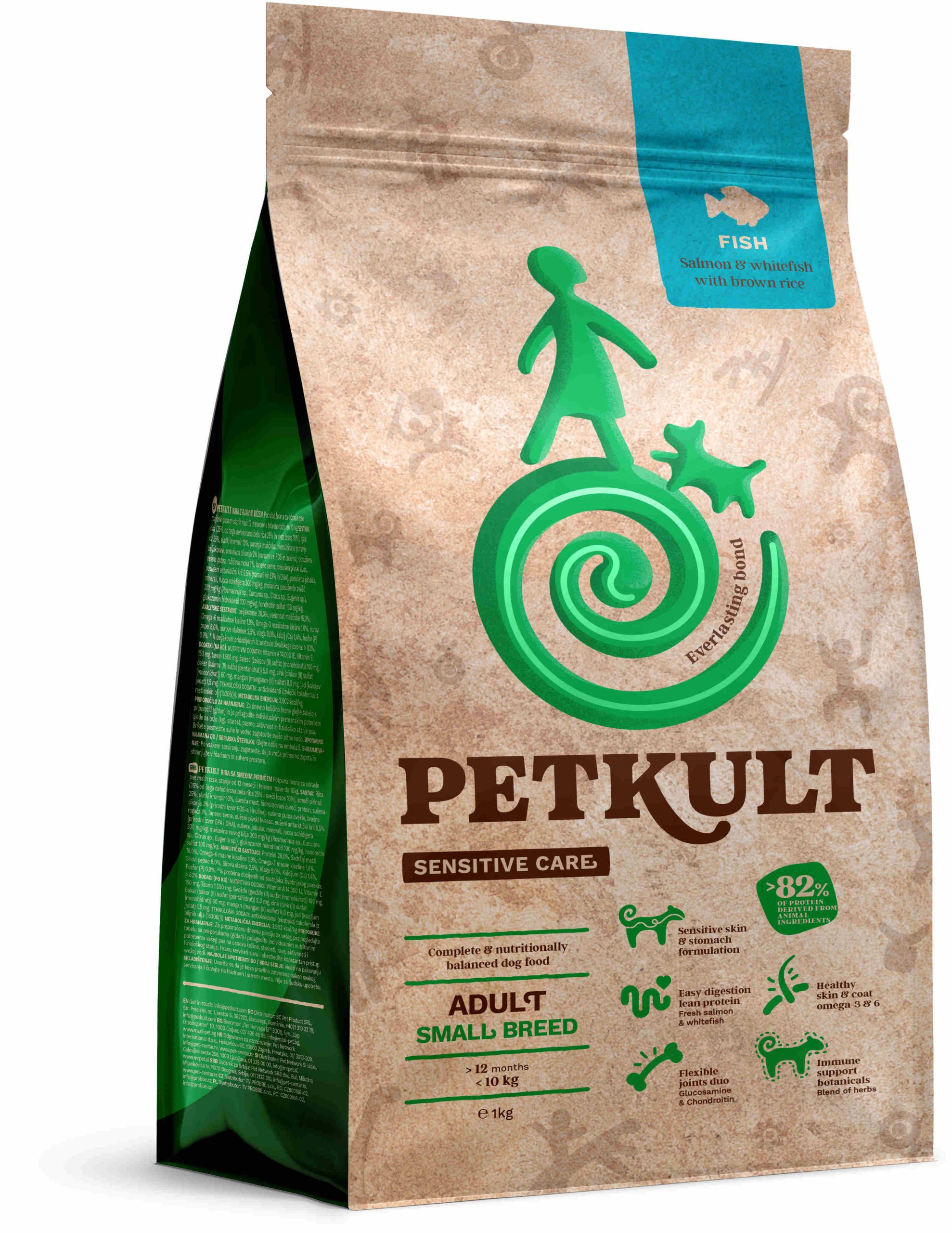 PETKULT Sensitive Adult small, talie mică, Peşte