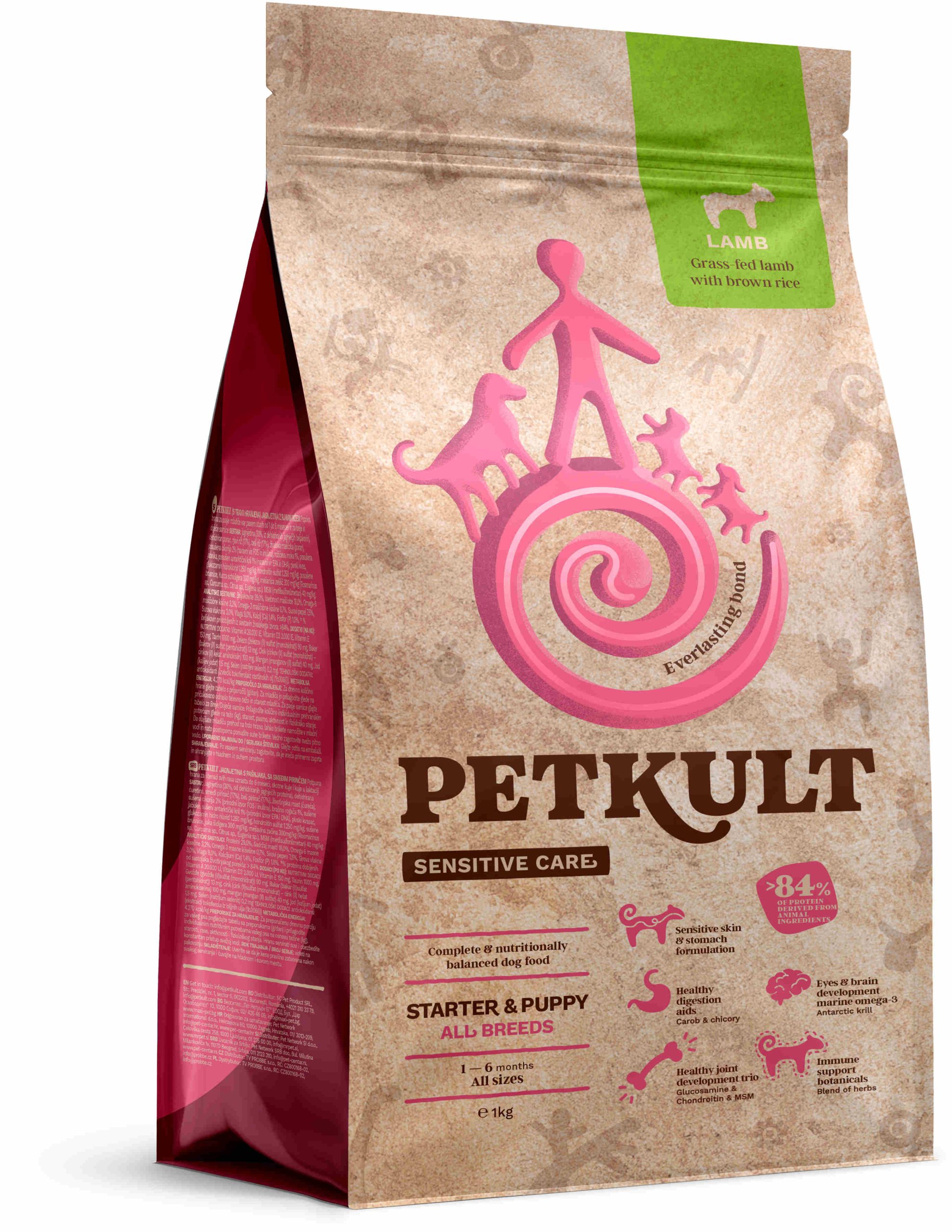 PETKULT Sensitive STARTER & PUPPY, Miel şi orez