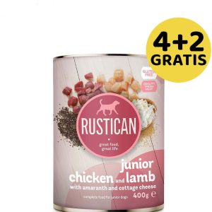 RUSTICAN JUNIOR Pui şi Miel cu Amarant şi Brânză de Vaci