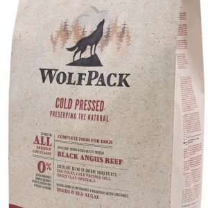 WOLFPACK Hrană presată la rece pentru câini, cu Vită Black Angus