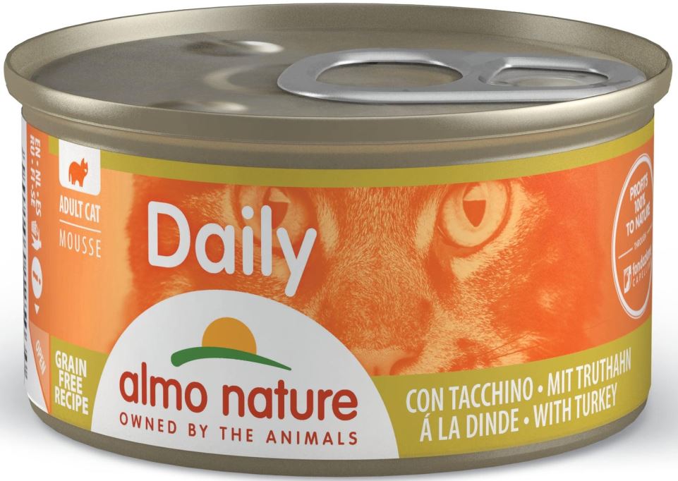ALMO NATURE DAILY Mousse Conservă pentru pisici, cu curcan 85g