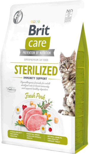 BRIT CARE Hrană uscată pentru pisici sterilizate, Sterilized Immunity Support