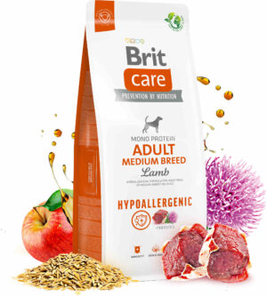 BRIT CARE Hypoallergenic Adult Medium Breed, cu Miel şi Orez