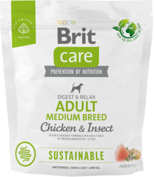 BRIT CARE Sustainable Adult Medium Breed, cu Pui şi Insecte