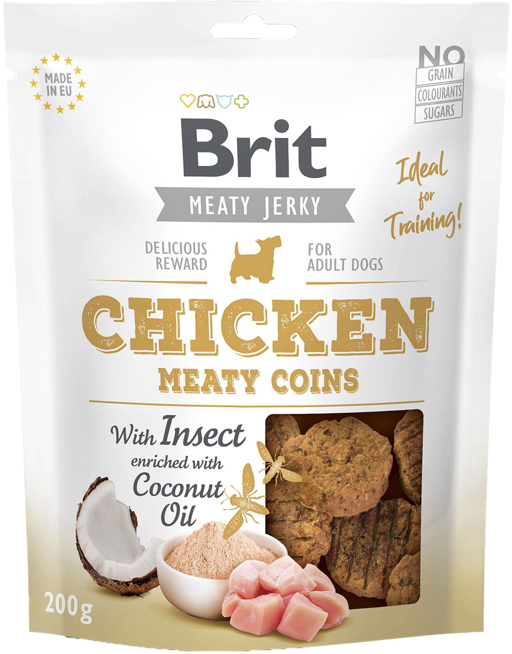 BRIT Jerky Recompensă pentru câini, bucăţele cu Pui şi Insecte