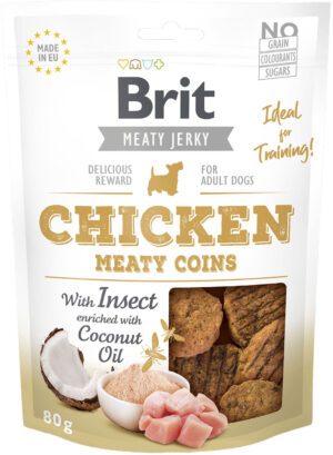 BRIT Jerky Recompensă pentru câini, bucăţele cu Pui şi Insecte