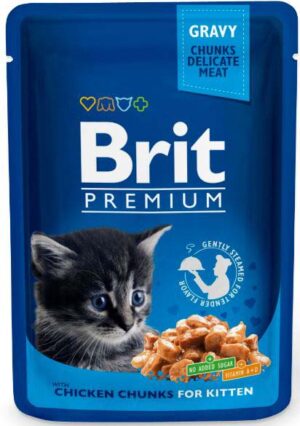 BRIT PREMIUM KITTEN plic, Bucăţi de carne de pui 100g
