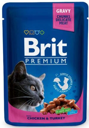 BRIT PREMIUM plic, Carne de pui şi curcan 100g