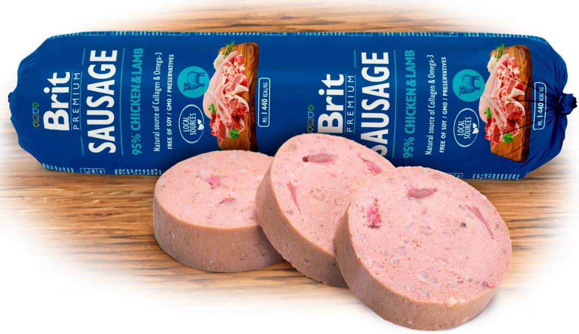 BRIT PREMIUM Salam pentru câini, cu Pui şi Miel 800g