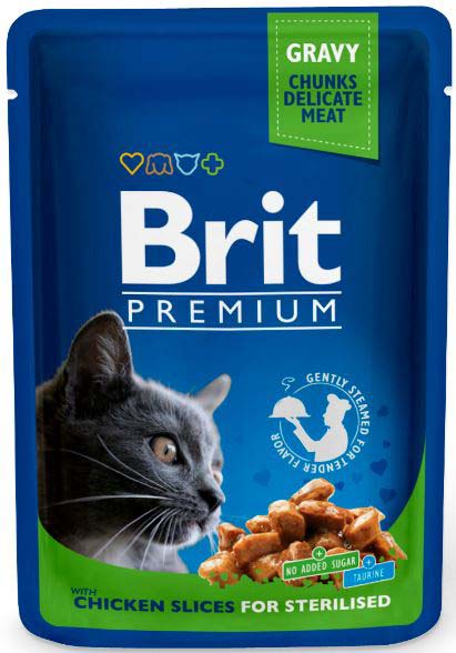 BRIT PREMIUM Sterilised plic pentru pisici sterilizate, bucăţi Pui în sos 100g