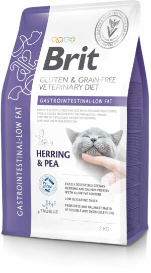 BRIT VD Gastrointestinal Low fat pisici, reducerea tulburărilor intestinale