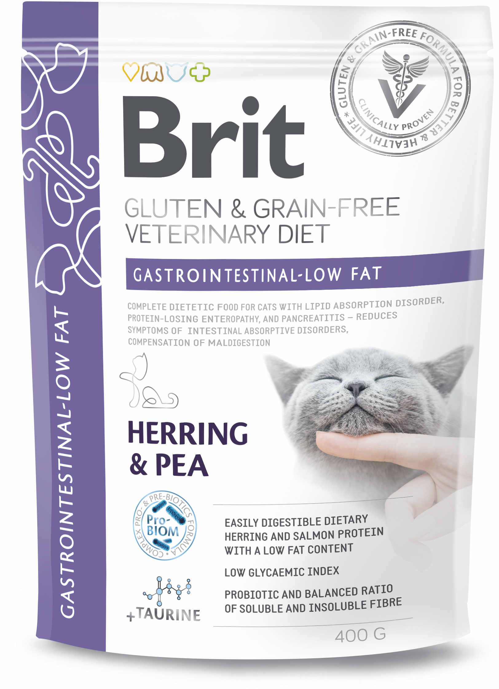 BRIT VD Gastrointestinal Low fat pisici, reducerea tulburărilor intestinale