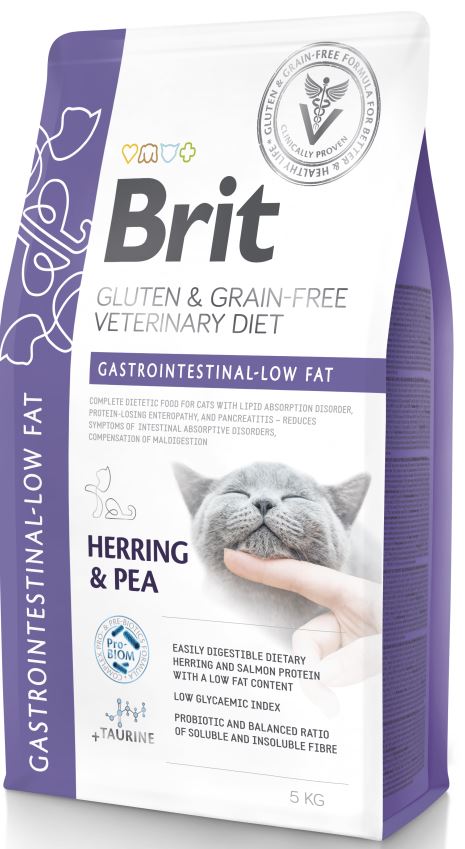 BRIT VD Gastrointestinal Low fat pisici, reducerea tulburărilor intestinale