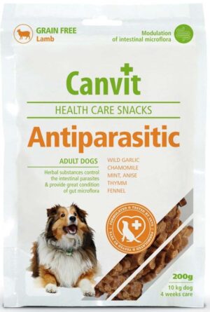 CANVIT Anti-Parasites Delicatesă pentru câini, fără cereale, cu Miel 200g