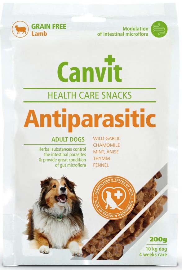 CANVIT Anti-Parasites Delicatesă pentru câini, fără cereale, cu Miel 200g
