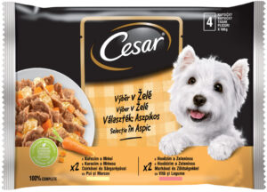 CESAR Pachet plicuri pentru câini Selecţii în Aspic, Pui şi Vită 4x100g