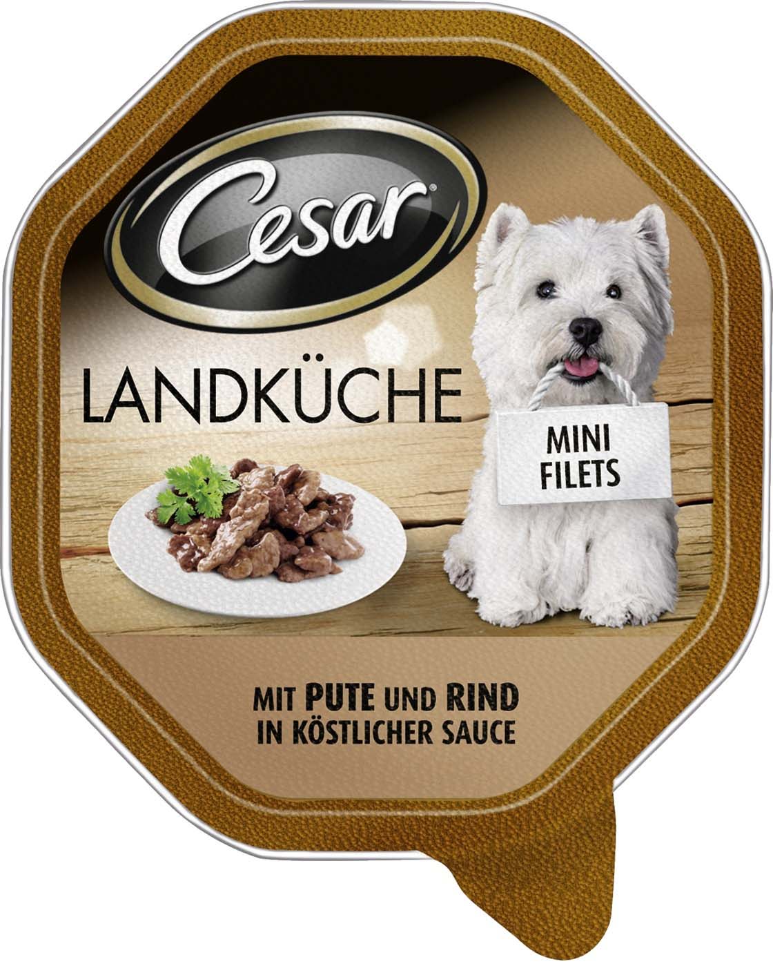 CESAR Pate pentru câini MINI FILETS cu Vită şi Curcan 150g