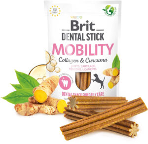 BRIT Dental Recompensă pentru câini, Mobility, Turmeric/Colagen 7 bucăţi, 251g