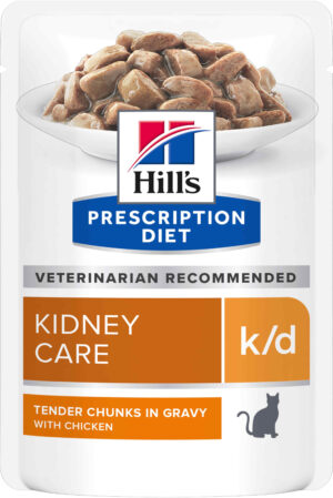 HILL's PD FELINE K/D Plic hrană umedă pentru boli renale, cu Pui 85g