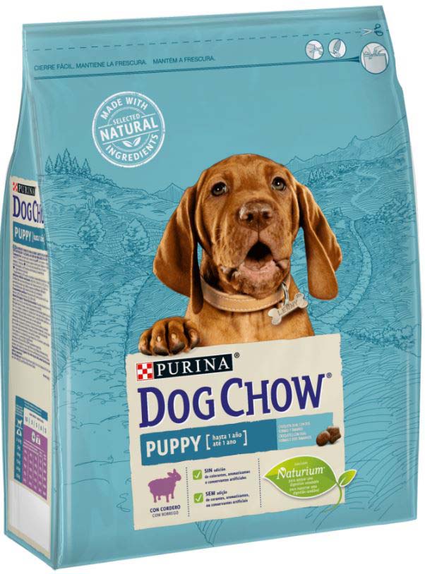 DOG CHOW Hrană uscată PUPPY pentru căţeluşi, cu Miel şi Orez