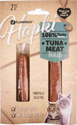 FLAMINGO Hapki Delicatese pentru pisici, carne de ton fiartă, 2 bucăţi, 35g