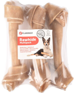 FLAMINGO Rawhide Snack de mestecat 100% Piele de Vacă, formă Os