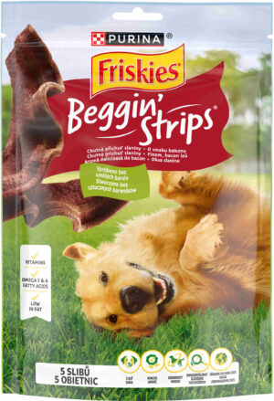 FRISKIES Recompese pentru câini Beggin' Strips - Crispy Bacon 120g