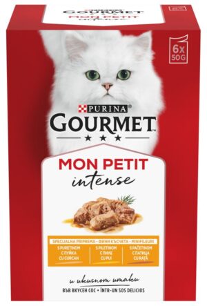 GOURMET Mon Petit Pachet plicuri pentru pisici, Curcan, Pui şi Raţă 6x50g