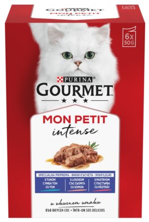 GOURMET Mon Petit Pachet plicuri pentru pisici Păstrăv, Somon şi Ton 6x50g