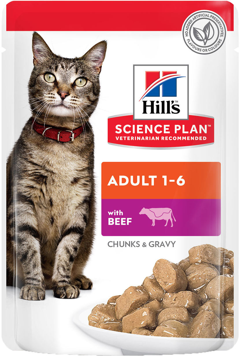 HILL's Plic hrană umedă pentru pisici Adulte, cu Vită 85g