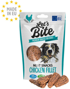 Let's Bite Meat Snacks - recompense pentru câini, file cu Pui