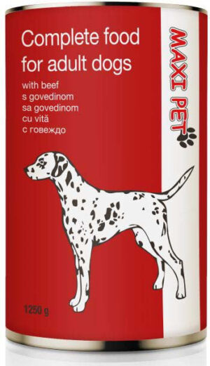 MAXI PET Câine Vită, conservă 1250g